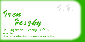 iren heszky business card